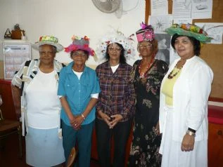 The Five winners. Judges found it extremely difficult to judge. There were many very creative hats. Click on the photo to enlarge for a better view.